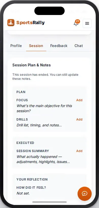 Session workspace